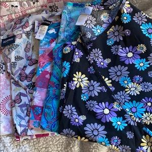 Lot of six scrub tops all women’s Large